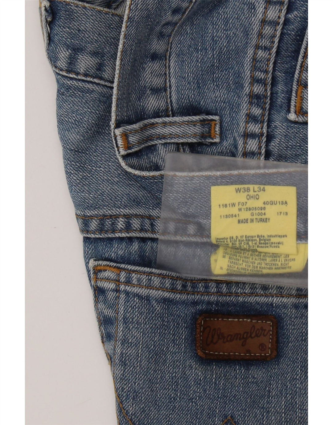 Мужские прямые джинсы WRANGLER Ohio W38 L34, синий хлопок