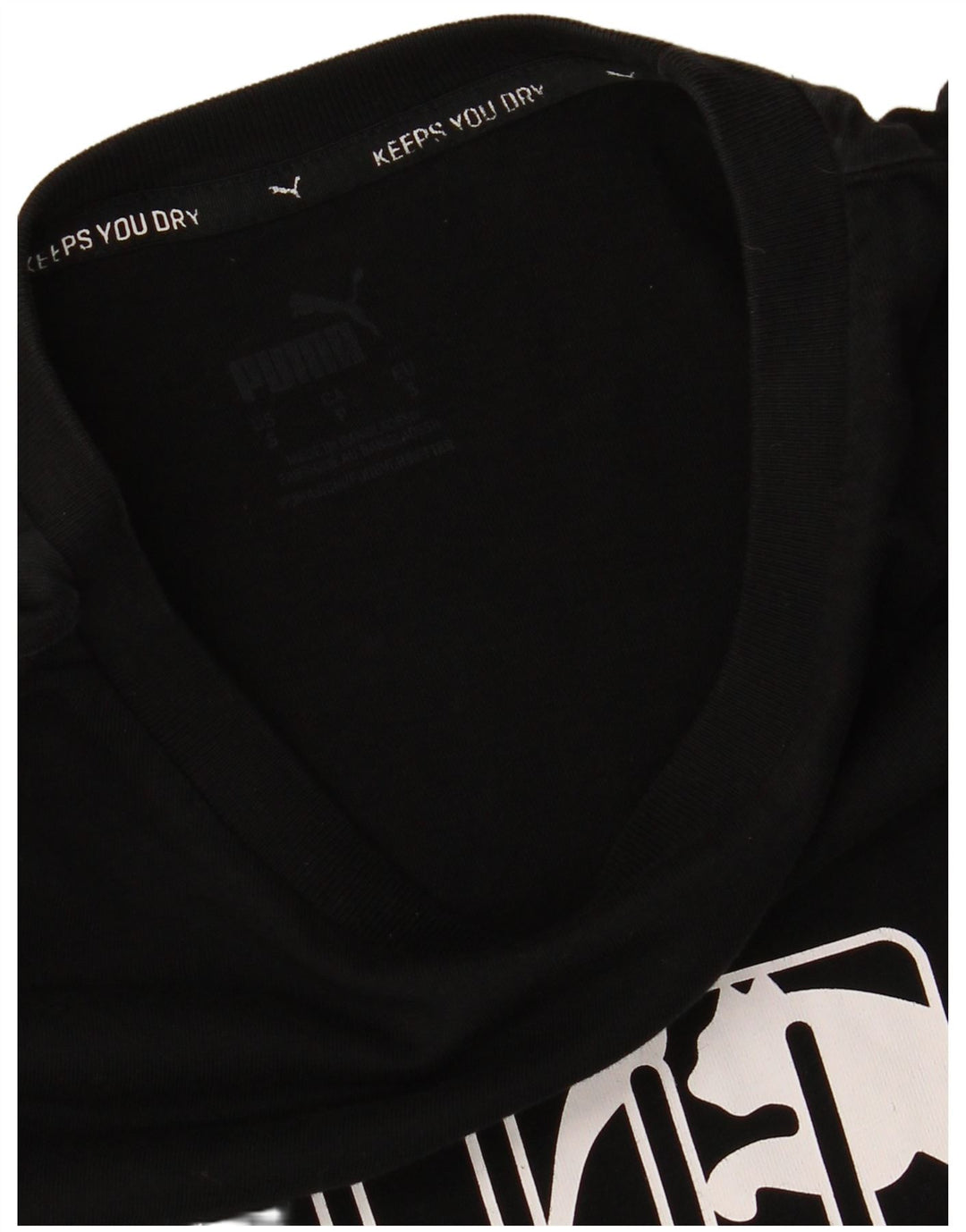 PUMA Mens Graphic T-Shirt Top Small Black Cotton