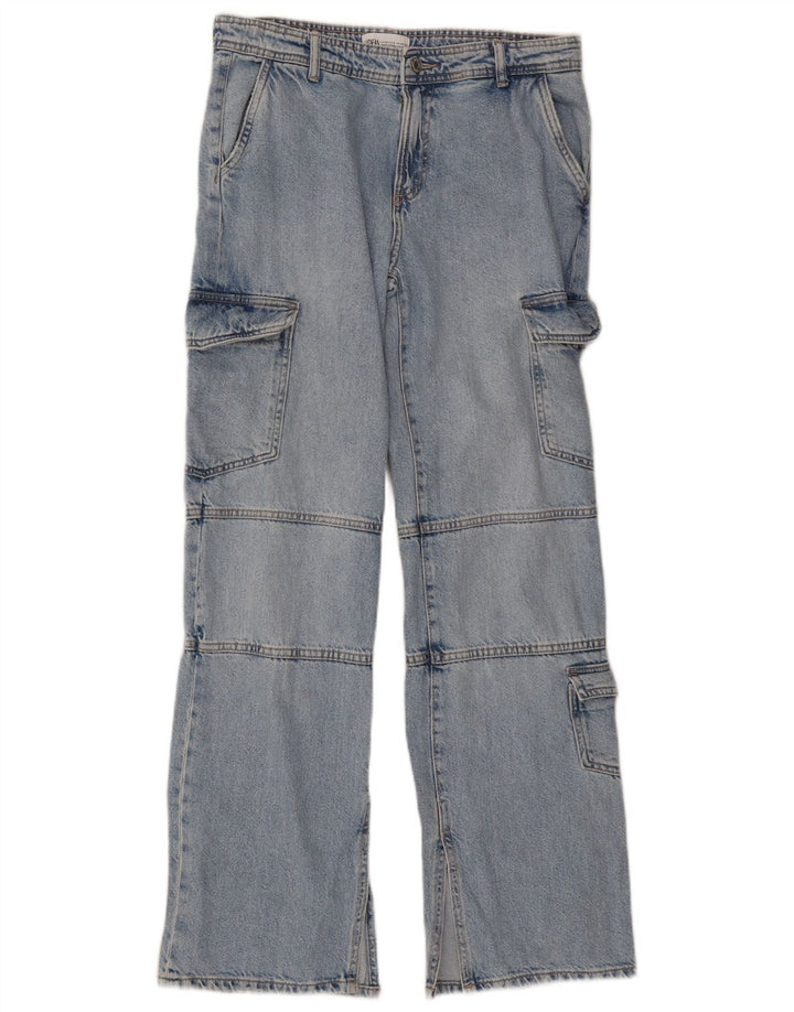 Женские прямые джинсы карго Zara EU 38, маленькие W32 L32, синие