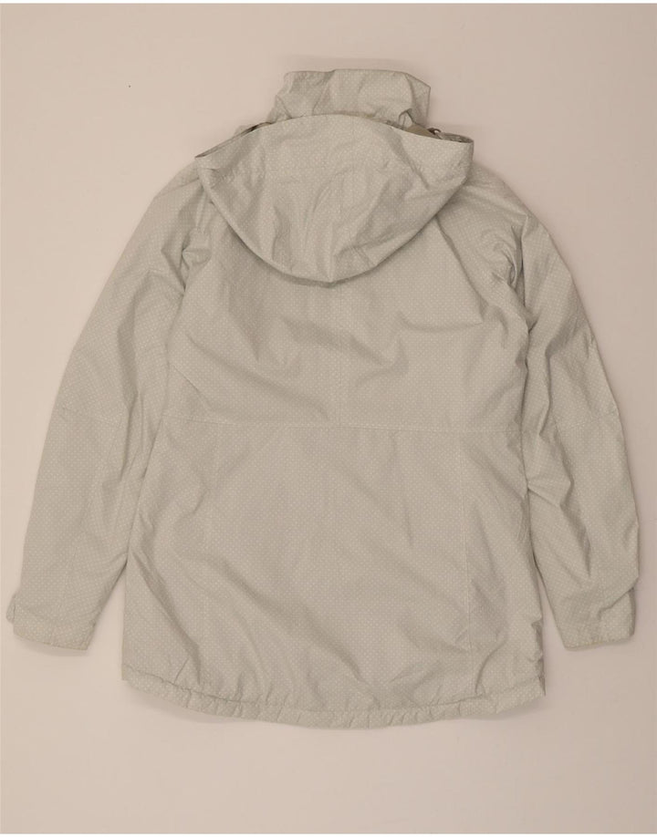 COLUMBIA Womens Omni-Tech Windbreaker Coat UK 14 Medium White Spotted Vintage Columbia and Second-Hand Columbia from Messina Hembry 