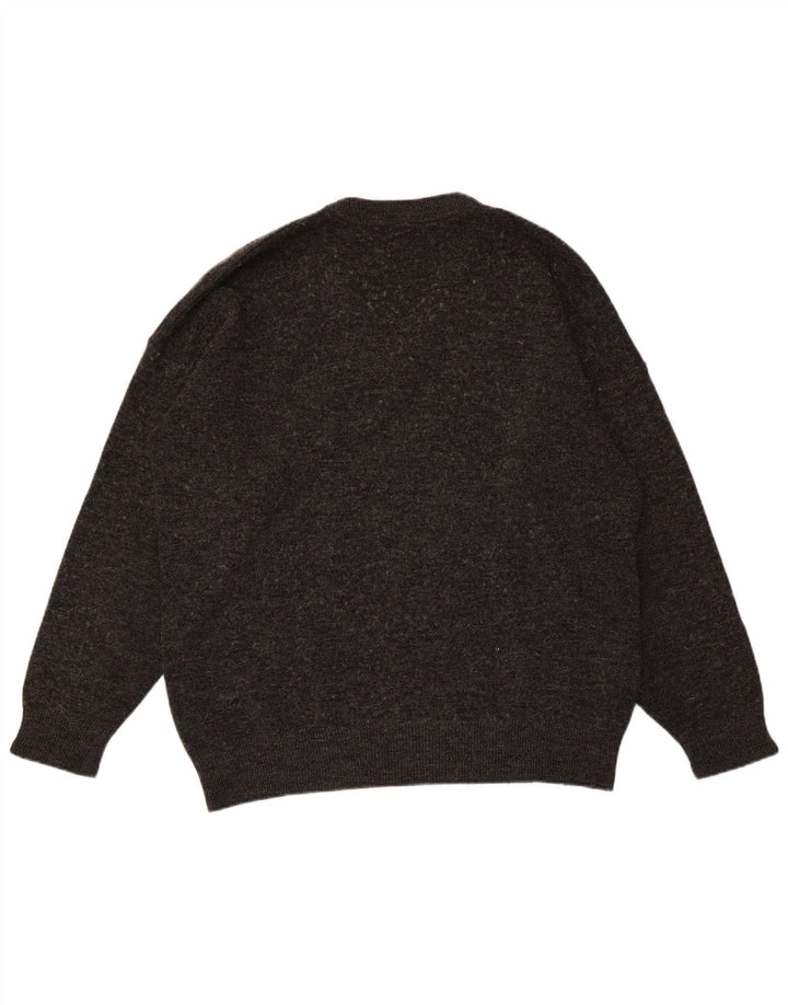 LACOSTE Мужской джемпер с v-образным вырезом, размер 6 XL, серая шерсть