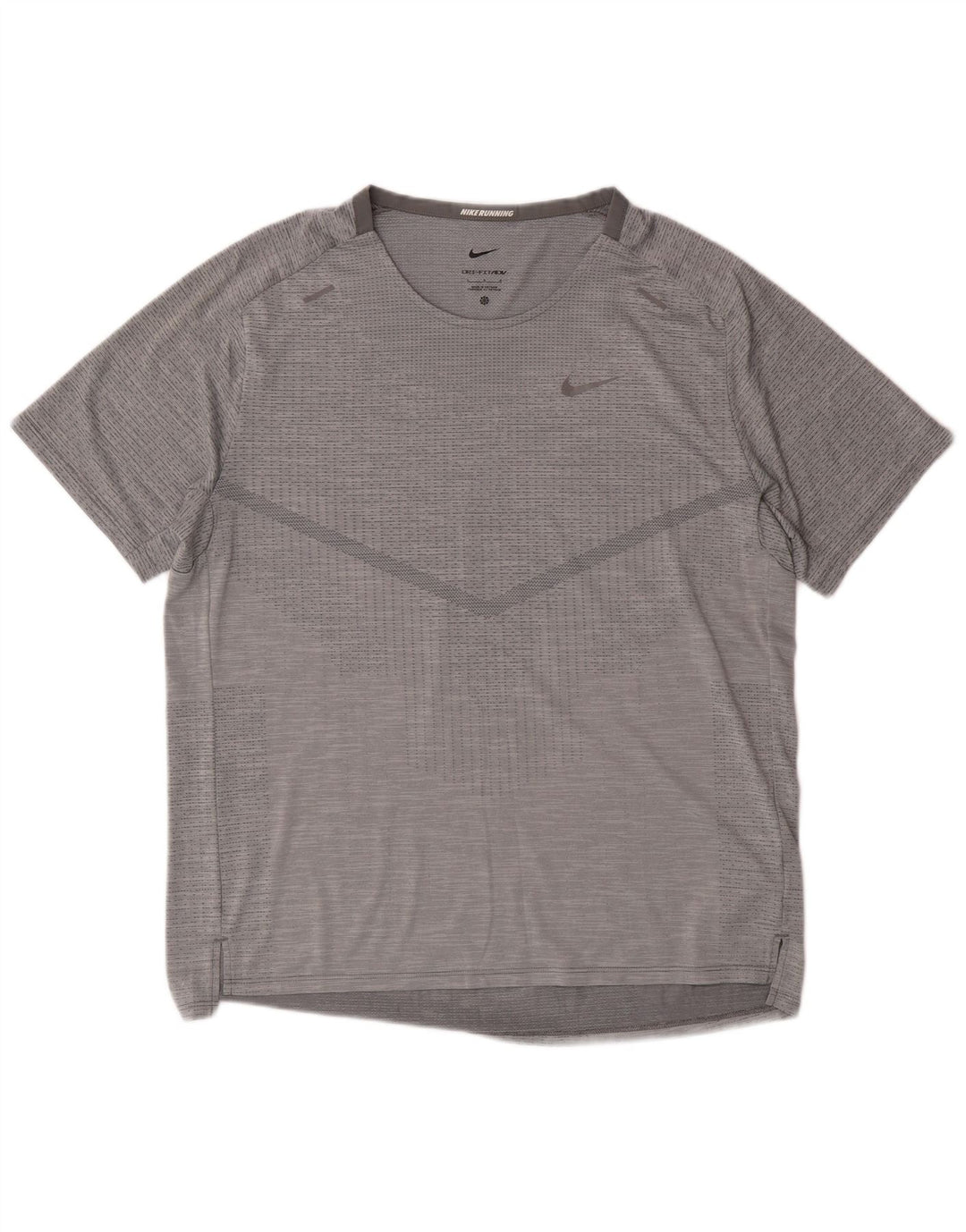 NIKE Mens Dri Fit T-Shirt Top Large Grey Polyester