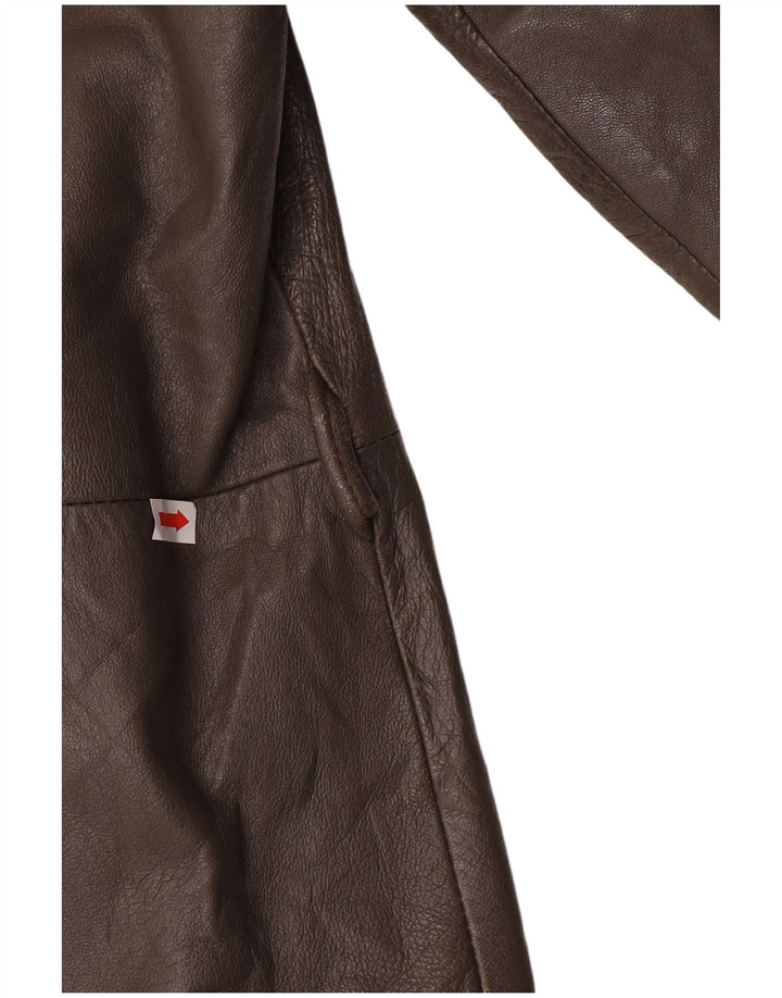 Винтажная мужская кожаная куртка в стиле милитари IT 56 3XL серая кожаная