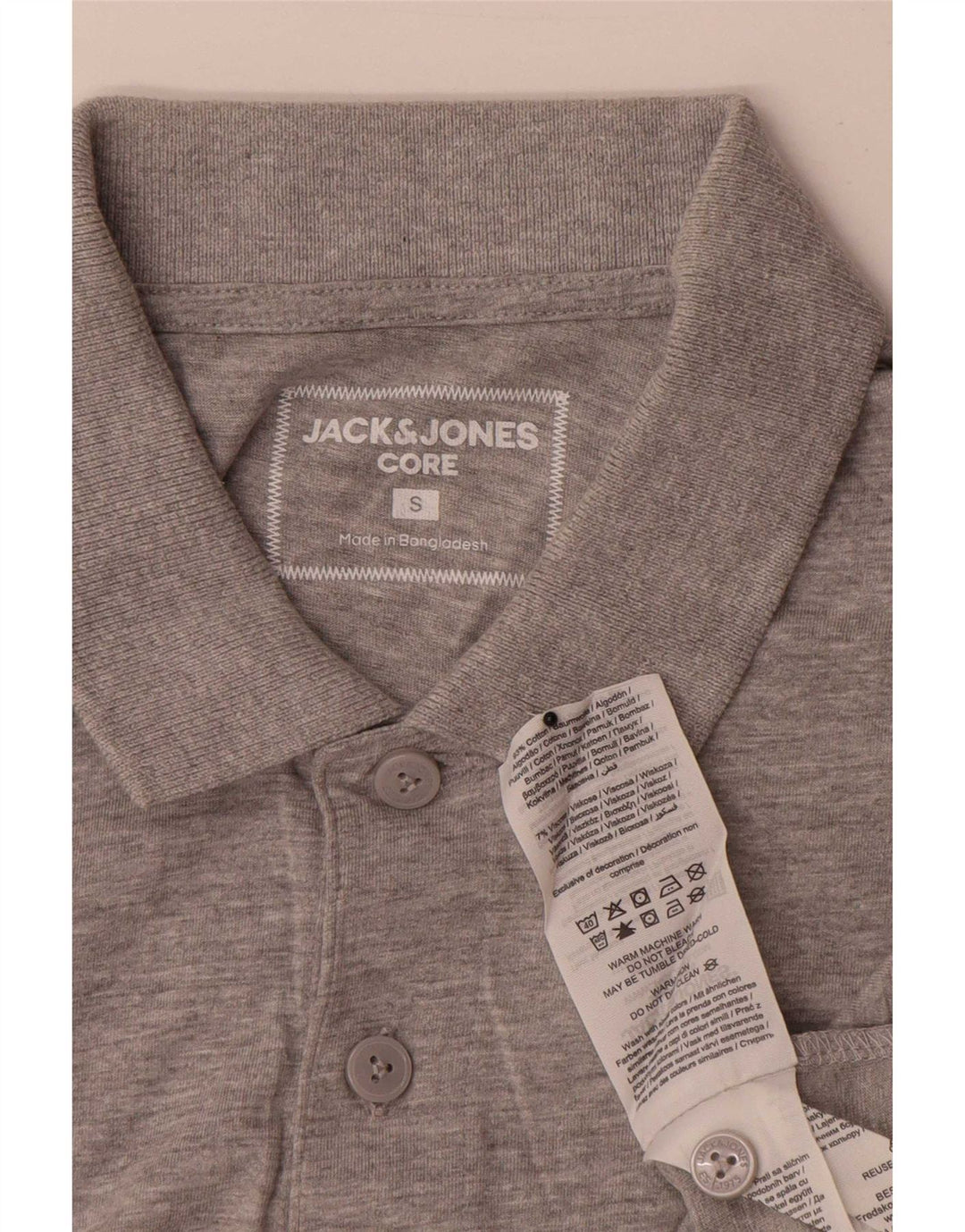 Мужская рубашка-поло Jack & Jones, маленькая серая, хлопок