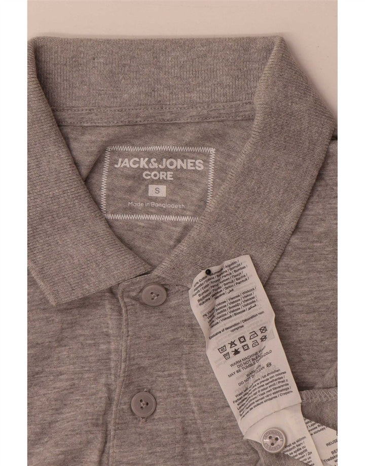 Мужская рубашка-поло Jack & Jones, маленькая серая, хлопок