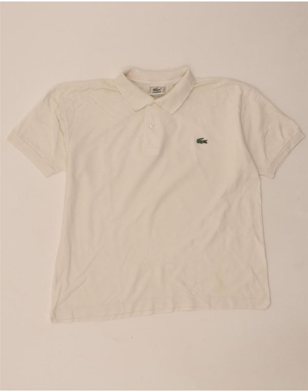 Мужская рубашка-поло LACOSTE, размер 4, средний размер, белый хлопок