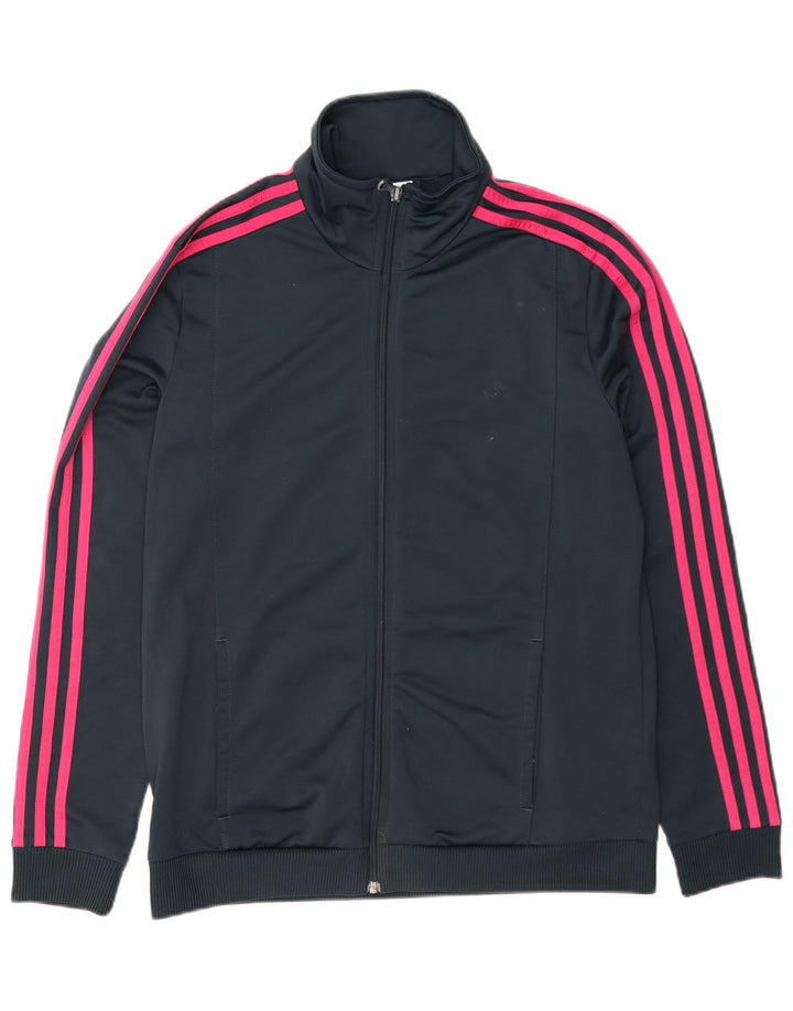 Женская спортивная куртка Adidas UK 12/14, средний темно-синий полиэстер