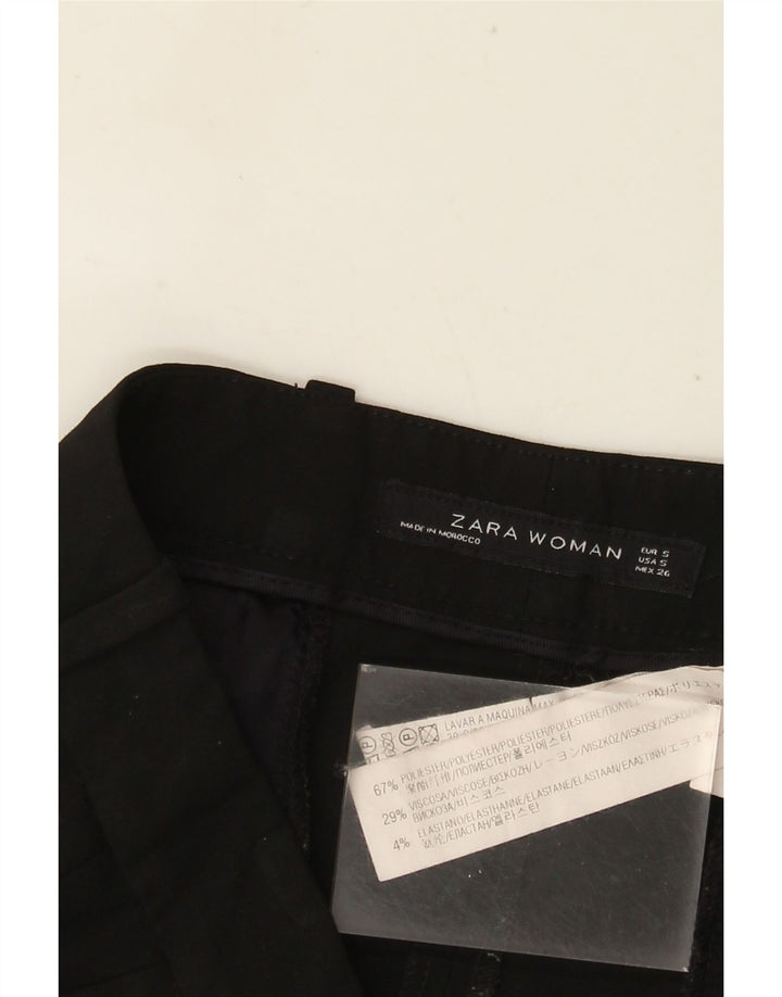 Женские прямые брюки чинос ZARA, маленькие W26 L26, черные, полиэстер