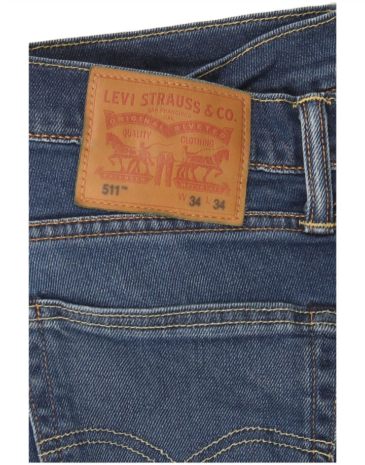 Мужские джинсы Levi's Slim 511 W34 L34 синие, хлопок