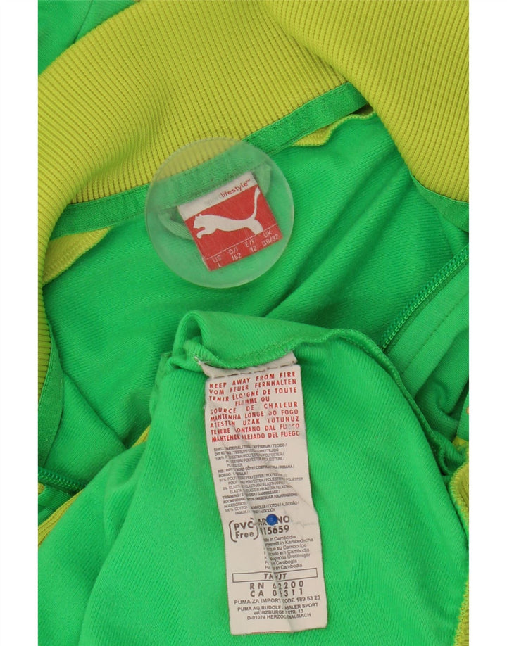 Спортивный костюм Puma для мальчиков, верхняя куртка 11–12 лет, зеленый полиэстер с цветными блоками