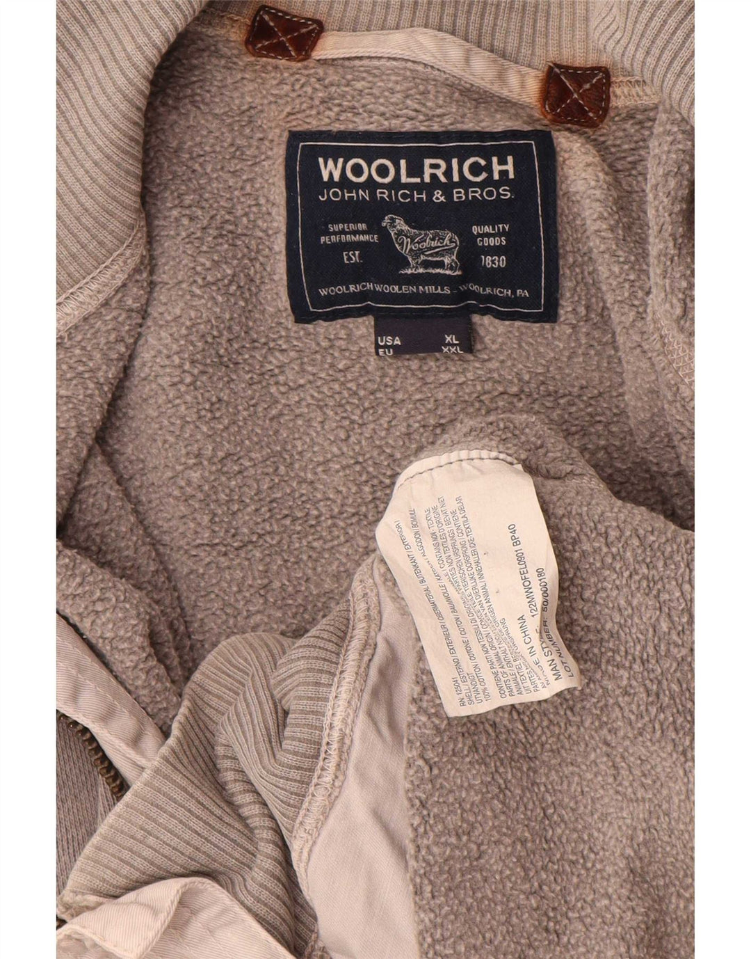 Мужской спортивный костюм Woolrich, верхняя куртка 2XL, серый хлопок