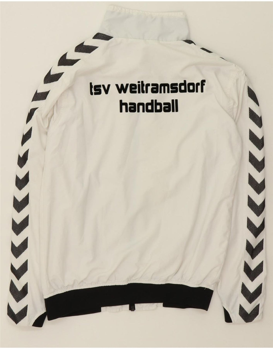 HUMMEL Boys Graphic Tracksuit Top Jacket 13-14 Years White Polyester Vintage Hummel and Second-Hand Hummel from Messina Hembry 