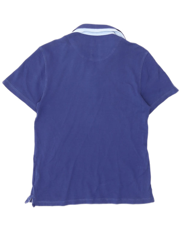 Мужская рубашка-поло узкого кроя Harmont & Blaine, хлопковая, среднего синего цвета