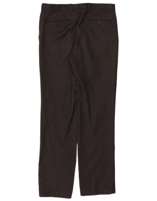 Мужские прямые костюмные брюки Marks & Spencer W32 L33 серые шерстяные