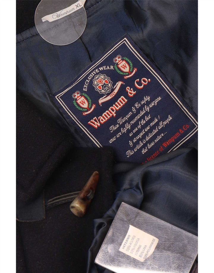 Мужской дафлкот Wampum UK 42 XL, темно-синий, шерсть