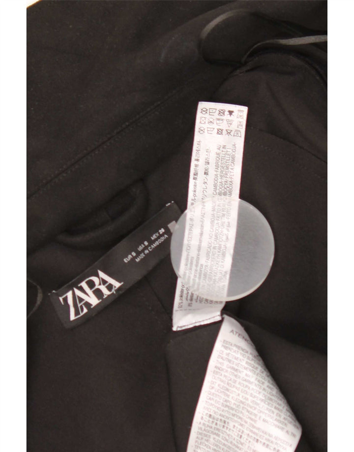 Женское открытое пальто оверсайз Zara UK 10, маленькое черное, классическое, из полиэстера