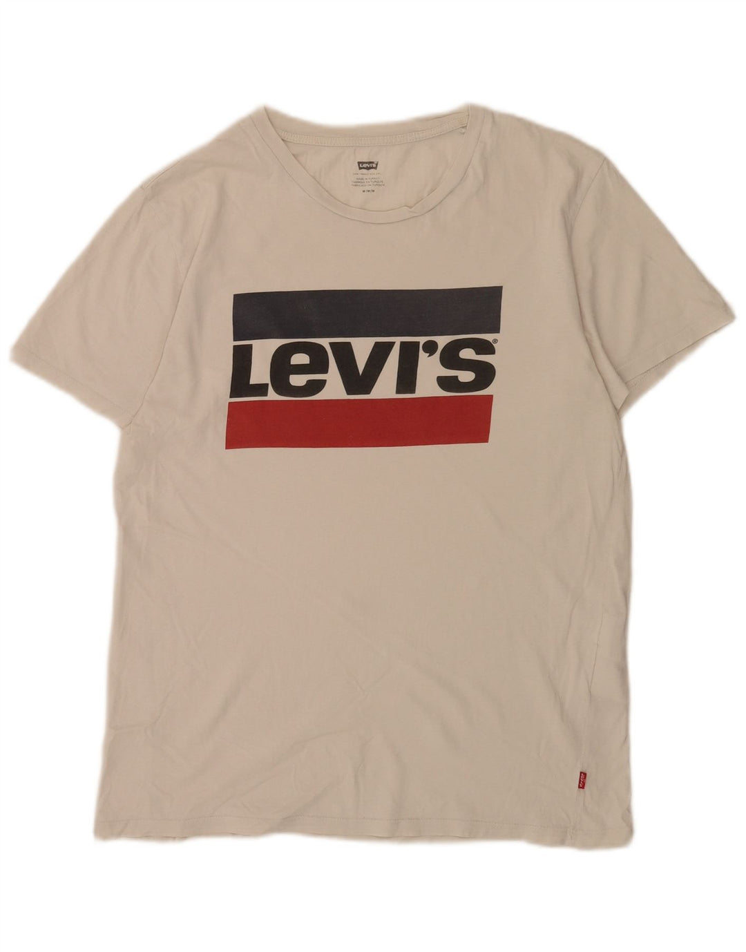 Мужская футболка с рисунком Levi's, верх среднего размера, белый хлопок с цветными блоками
