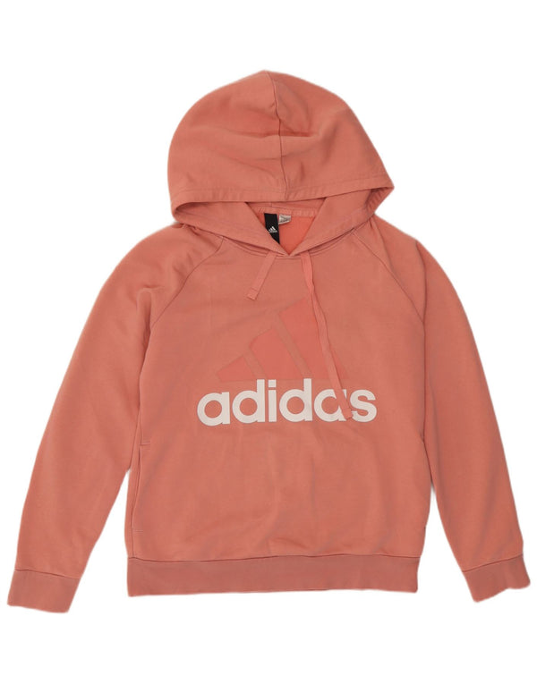 Adidas Womens Graphic Hoodie Jumper UK 14 Medium Pink