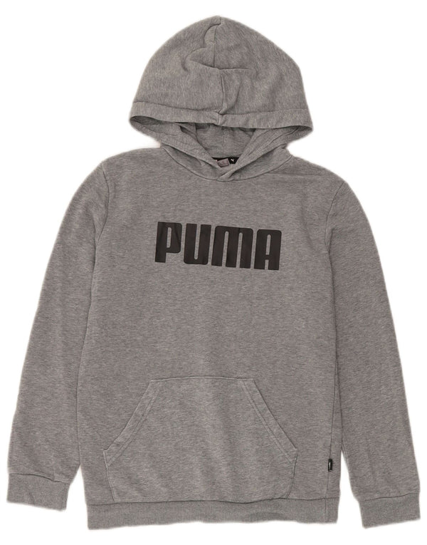 Джемпер с капюшоном Puma для мальчиков 11-12 лет, серый хлопок