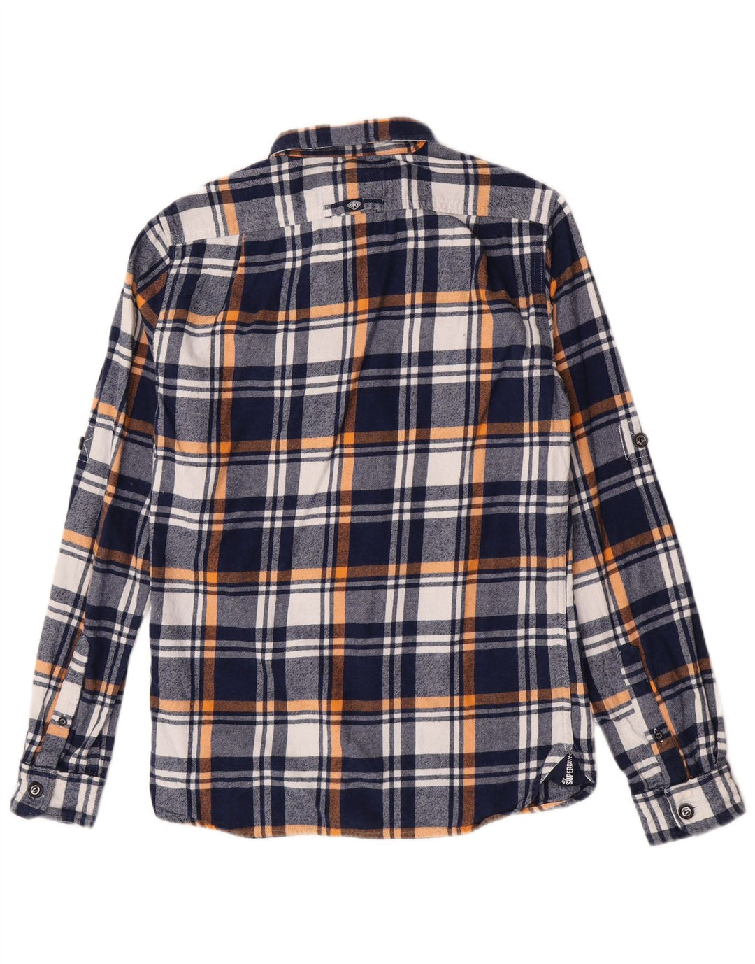 Мужская фланелевая рубашка Superdry среднего размера, темно-синяя клетка, хлопок