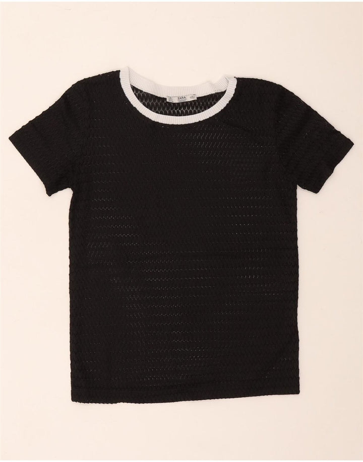 Женская прозрачная футболка Zara Top UK 10, маленькая черная