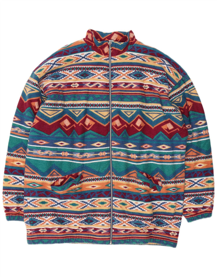 Мужская флисовая куртка Trigema UK 42 XL, разноцветный полиэстер с геометрическим рисунком