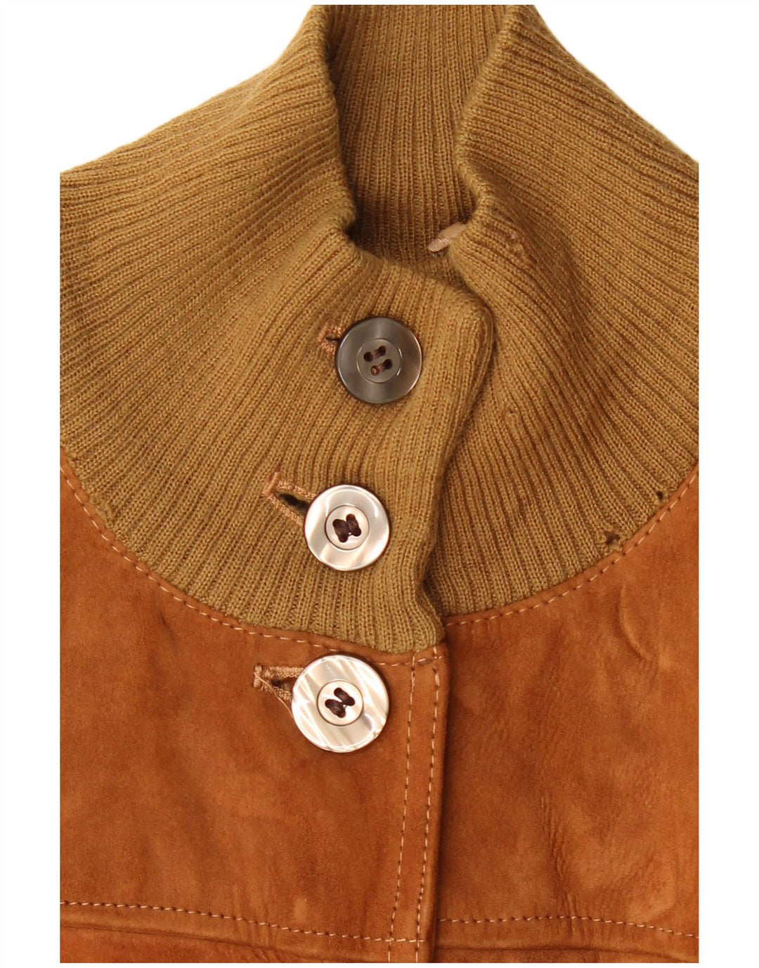 Винтажный женский замшевый бомбер IT 48 XL Коричневый кожаный