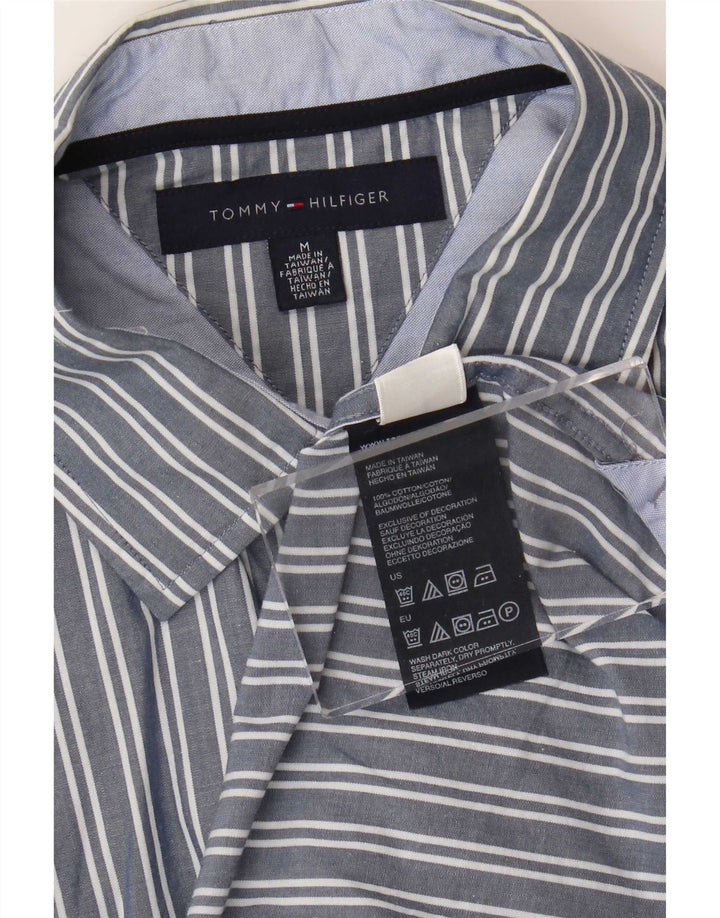 Мужская рубашка Tommy Hilfiger из хлопка в синюю полоску среднего размера