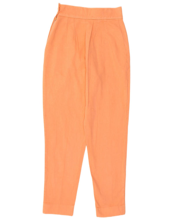 Винтажные женские брюки с высокой талией, большие W28 L29, оранжевые