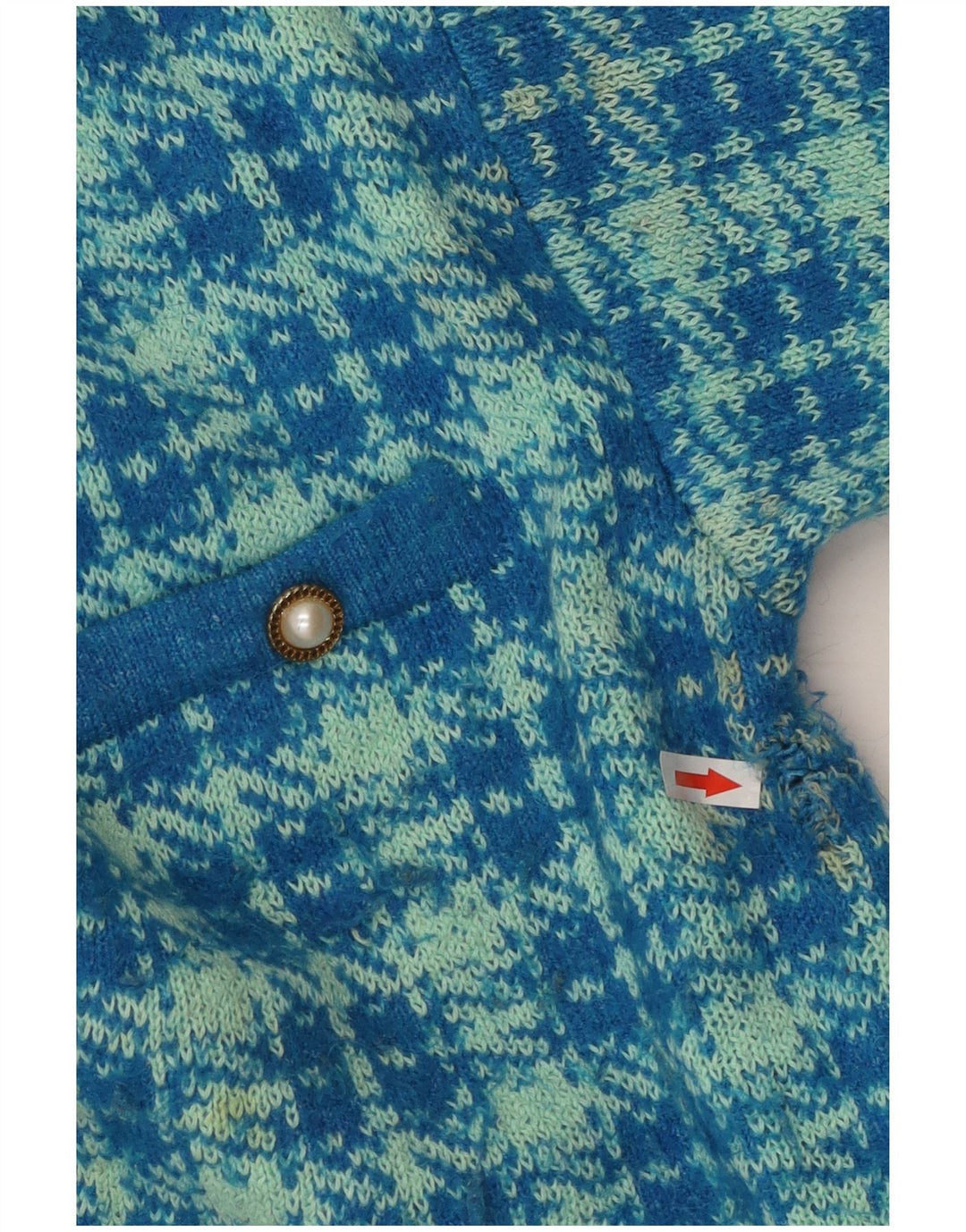 Женский свободный кардиган Zara UK 10, маленький синий хлопок с узором «гусиные лапки»