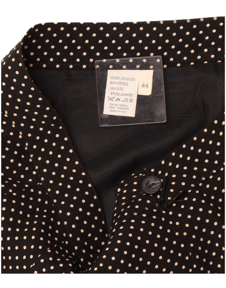 Винтажная женская юбка-карандаш IT 44 Medium W28 Черная пятнистая ацетат