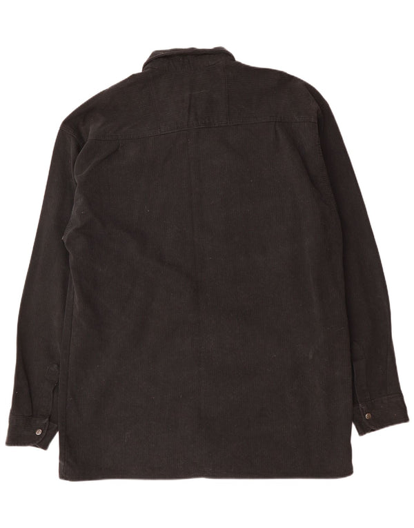 Мужская вельветовая рубашка VINTAGE UK 47/48 3XL, черный хлопок