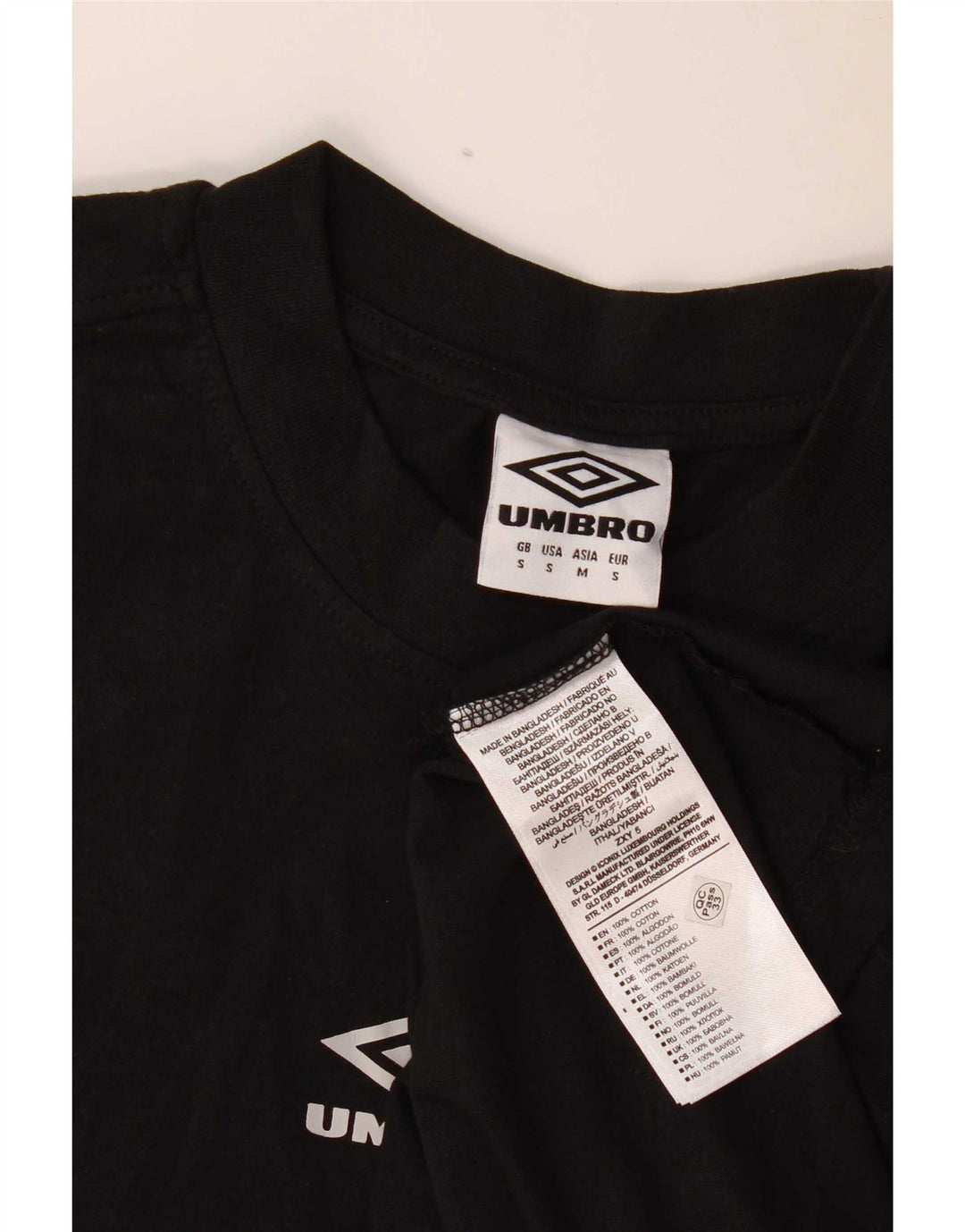Мужская футболка с рисунком Umbro, маленькая, черная, хлопковая