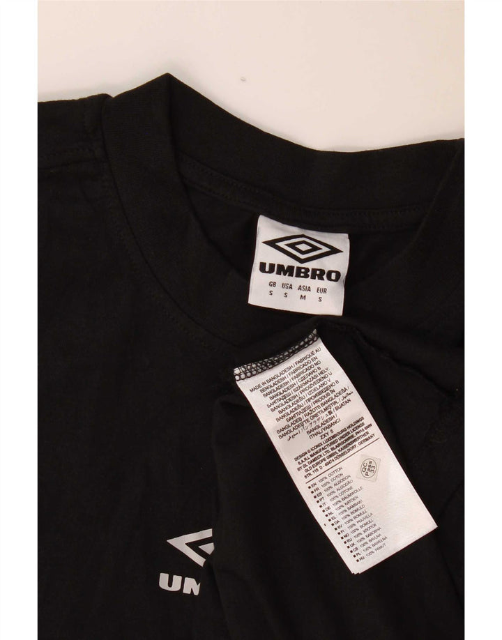 Мужская футболка с рисунком Umbro, маленькая, черная, хлопковая