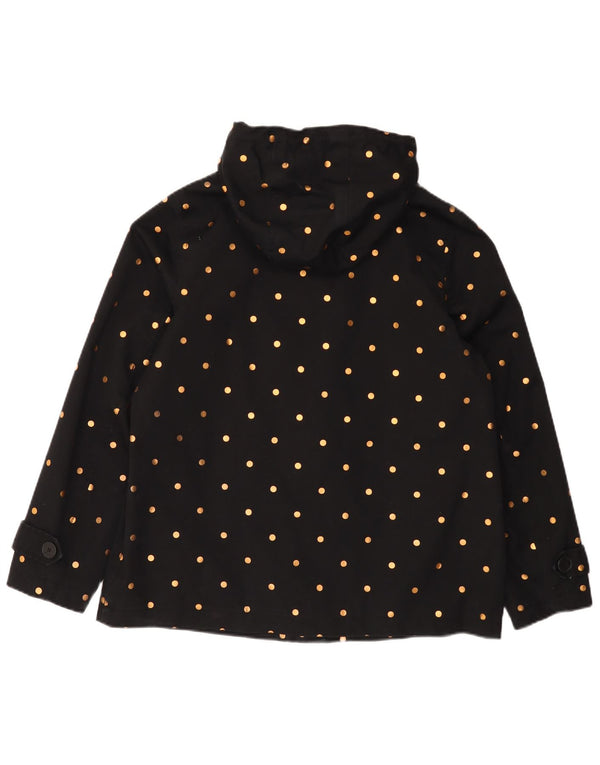 Женская дождевик Joules UK 14, большой черный пятнистый хлопок