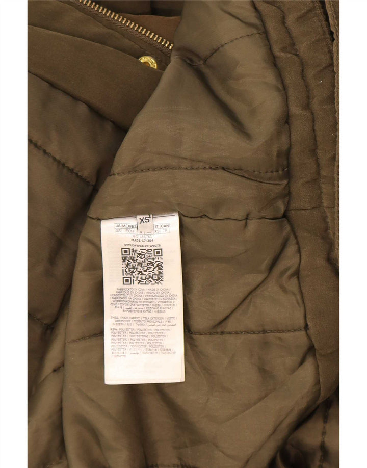Guess Женская парка оверсайз с капюшоном UK 6 XS Хаки Полиэстер