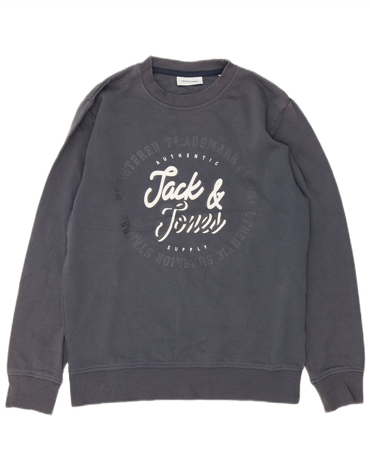 Мужской свитшот с рисунком Jack & Jones средний серый