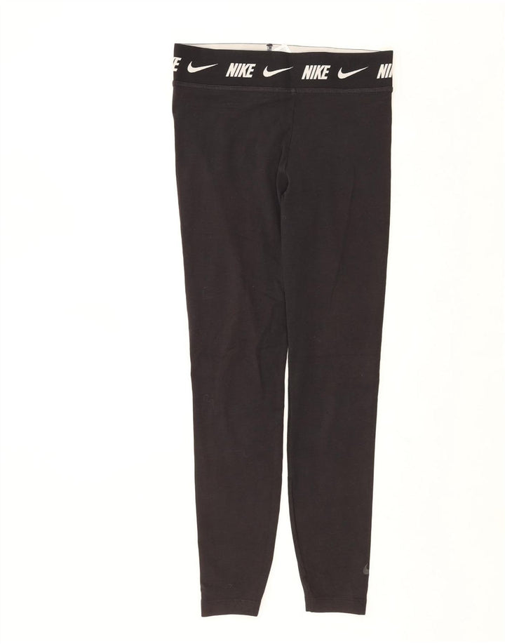 Женские облегающие леггинсы с рисунком NIKE UK 12, средний размер, черный хлопок