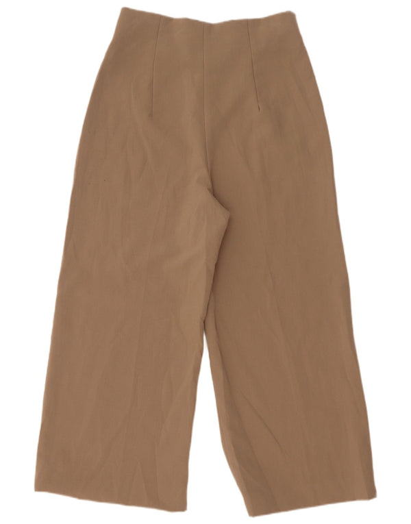 Женские укороченные широкие брюки Zara Medium W29 L25 Бежевые