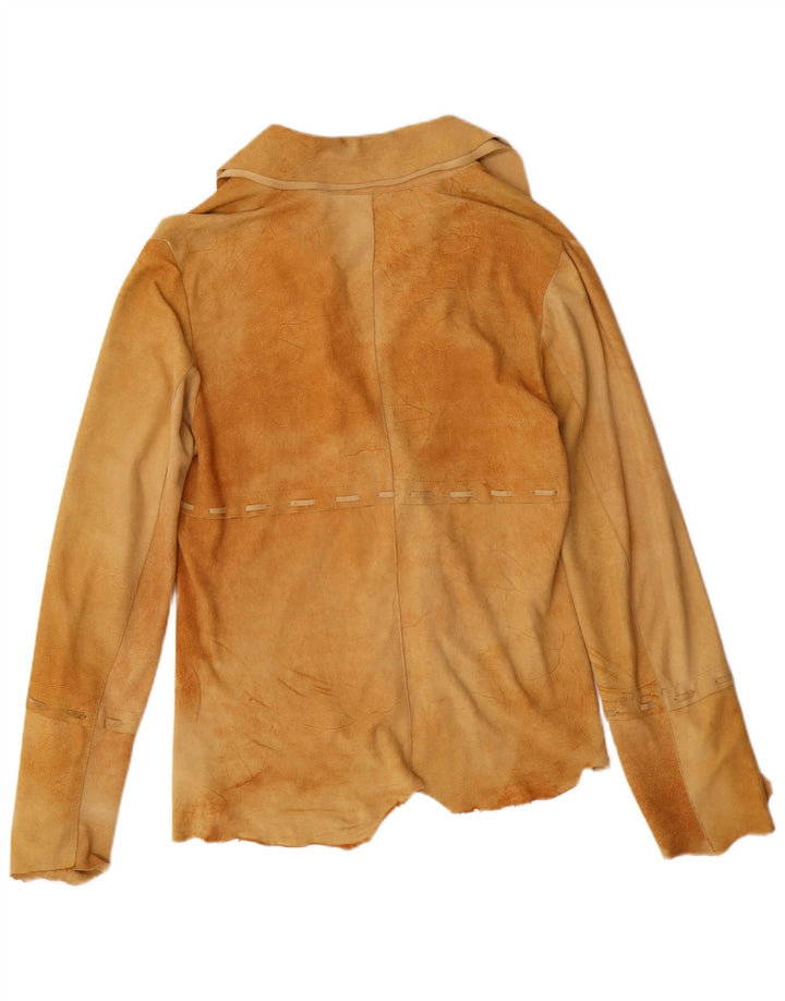 Куртка-рубашка женская замшевая Fontanelli IT 46 большая бежевая кожаная