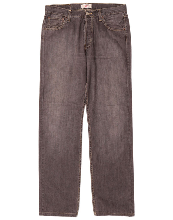 Мужские прямые джинсы Levi's 501 W32 L32 серые, хлопок