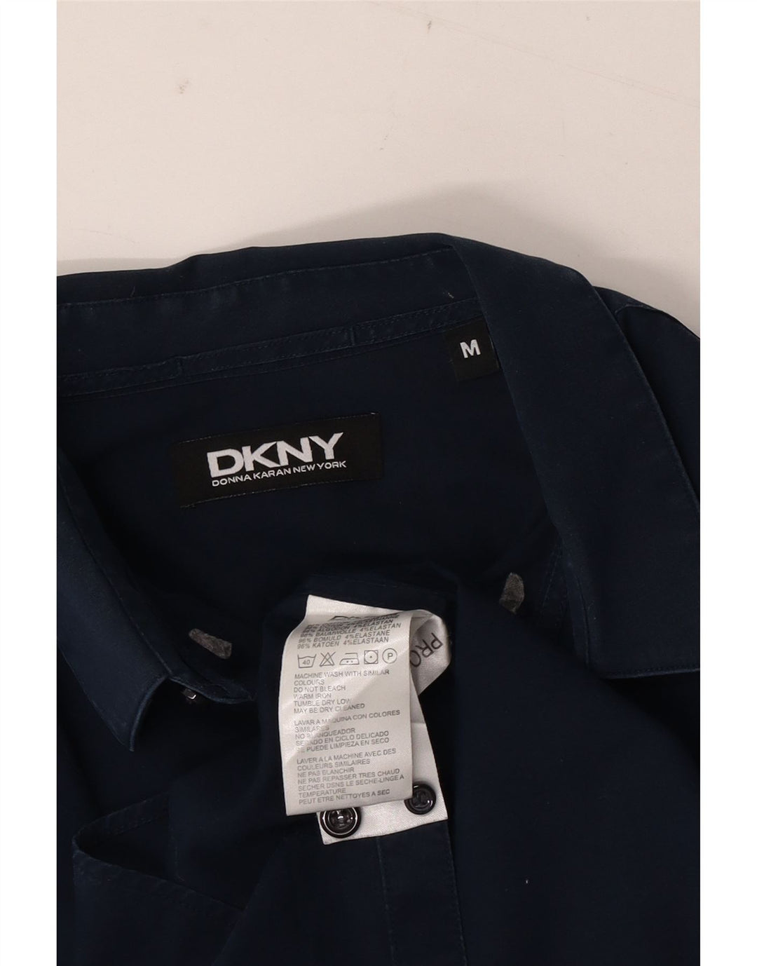 Мужская рубашка DKNY среднего размера, темно-синяя, хлопок