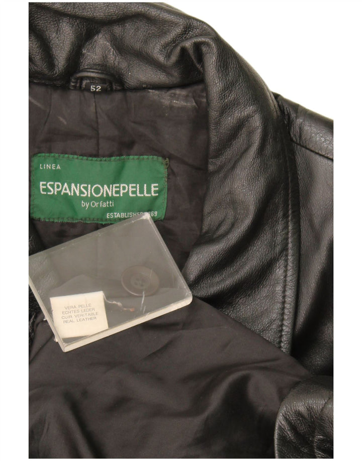 Orfatti Мужское кожаное пальто IT 52 XL Черное кожаное