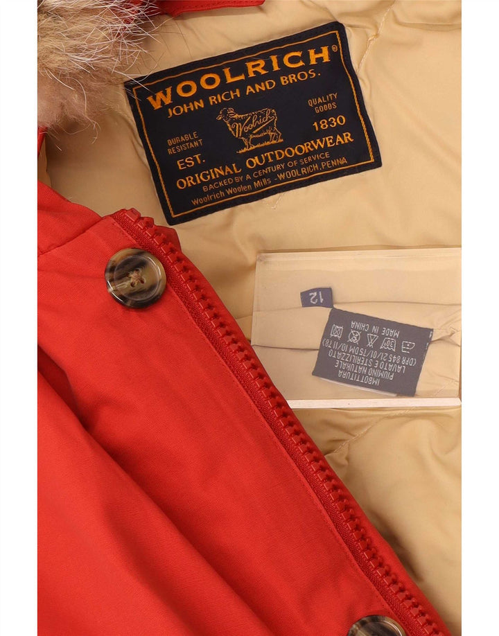 Утепленная куртка Woolrich для мальчиков с капюшоном, 11–12 лет, красный нейлон