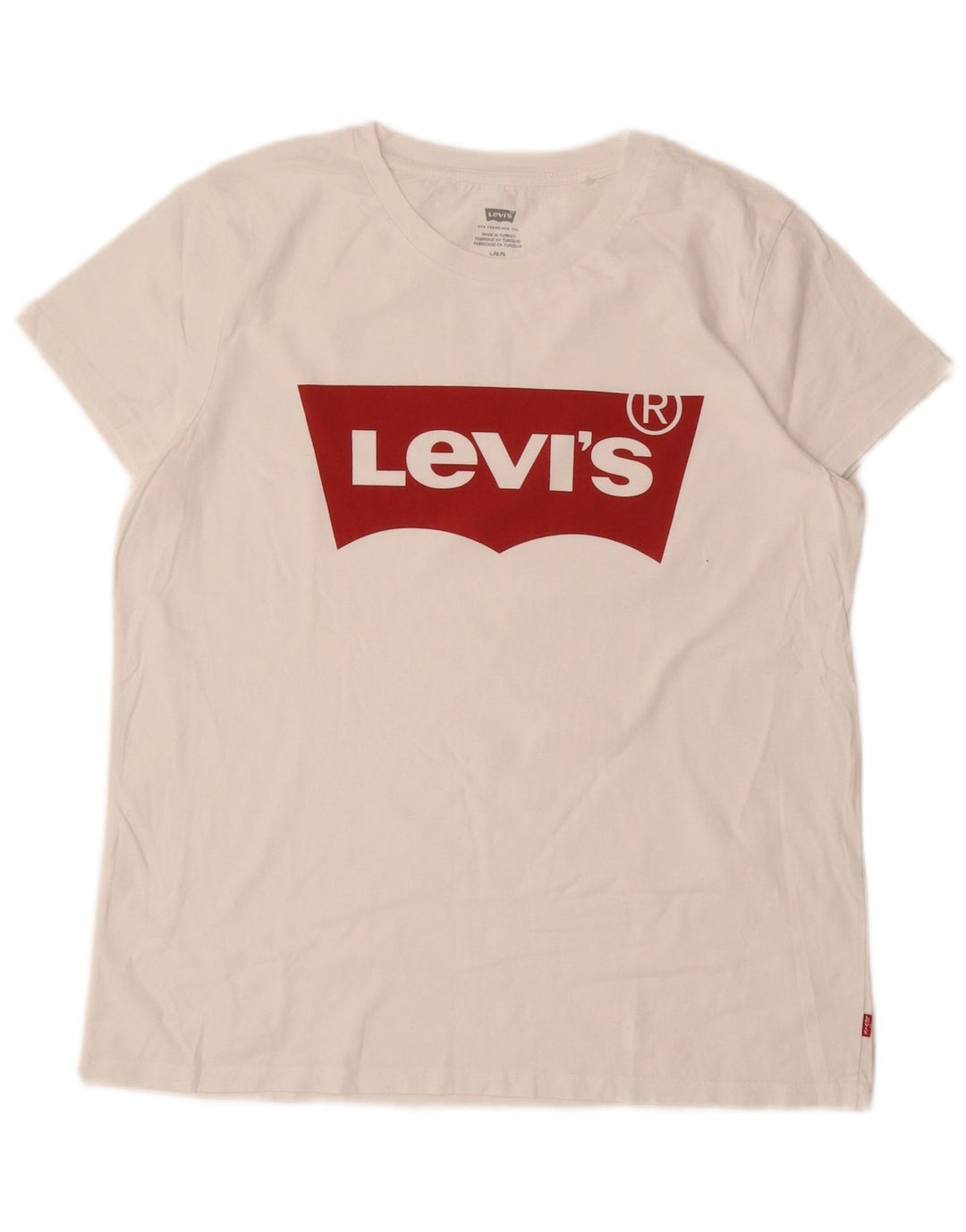 Женская футболка с рисунком Levi's Top UK 16, большой размер, белый хлопок