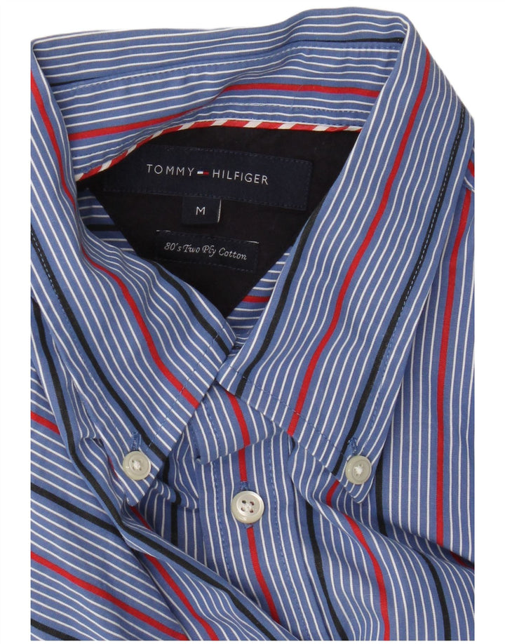 Мужская рубашка Tommy Hilfiger из хлопка в синюю полоску среднего размера