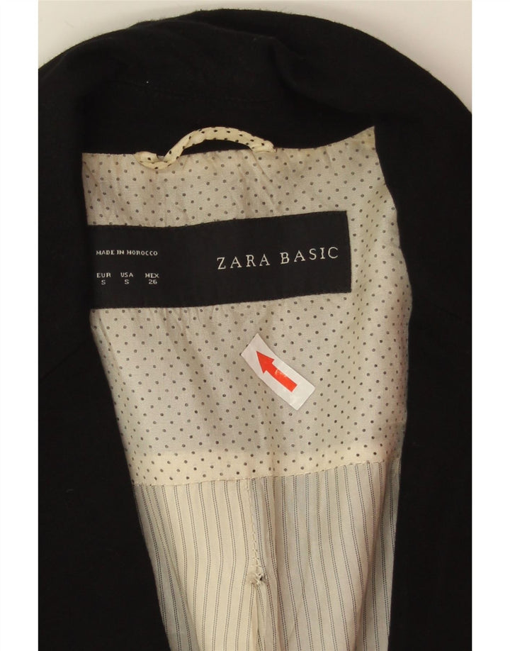 Женский пиджак Zara на 1 пуговице UK 10, маленький черный вискоза