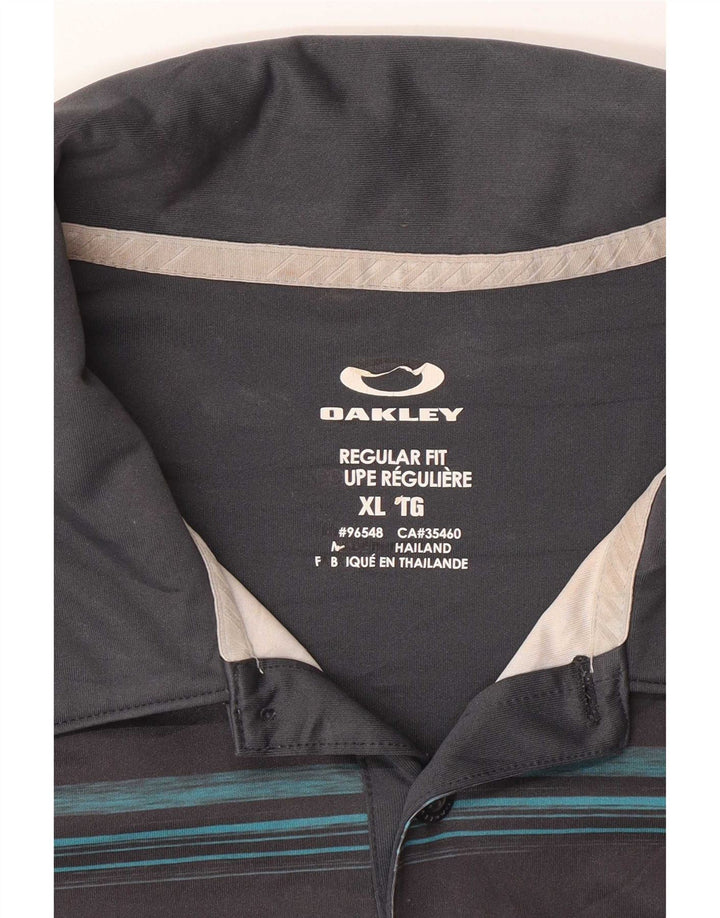 Мужская рубашка-поло стандартного кроя Oakley XL серая в полоску