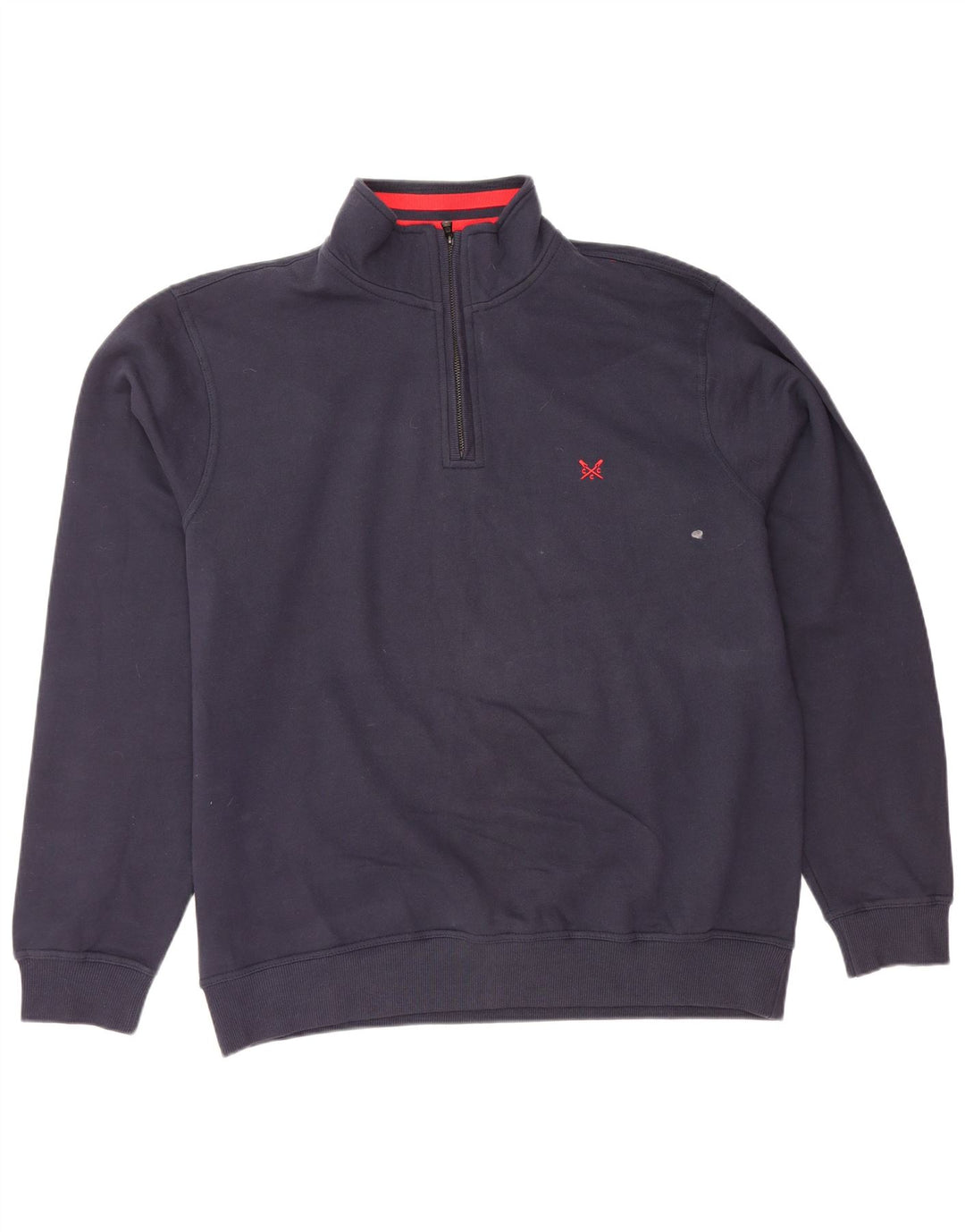 Мужская толстовка с воротником на молнии, джемпер 2XL, темно-синий, хлопок, одежда для экипажа