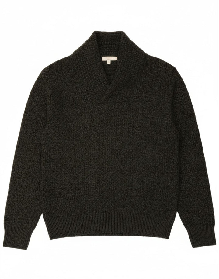ZARA Mens Shawl Neck Jumper Sweater Medium Green Vintage Zara and Second-Hand Zara from Messina Hembry 